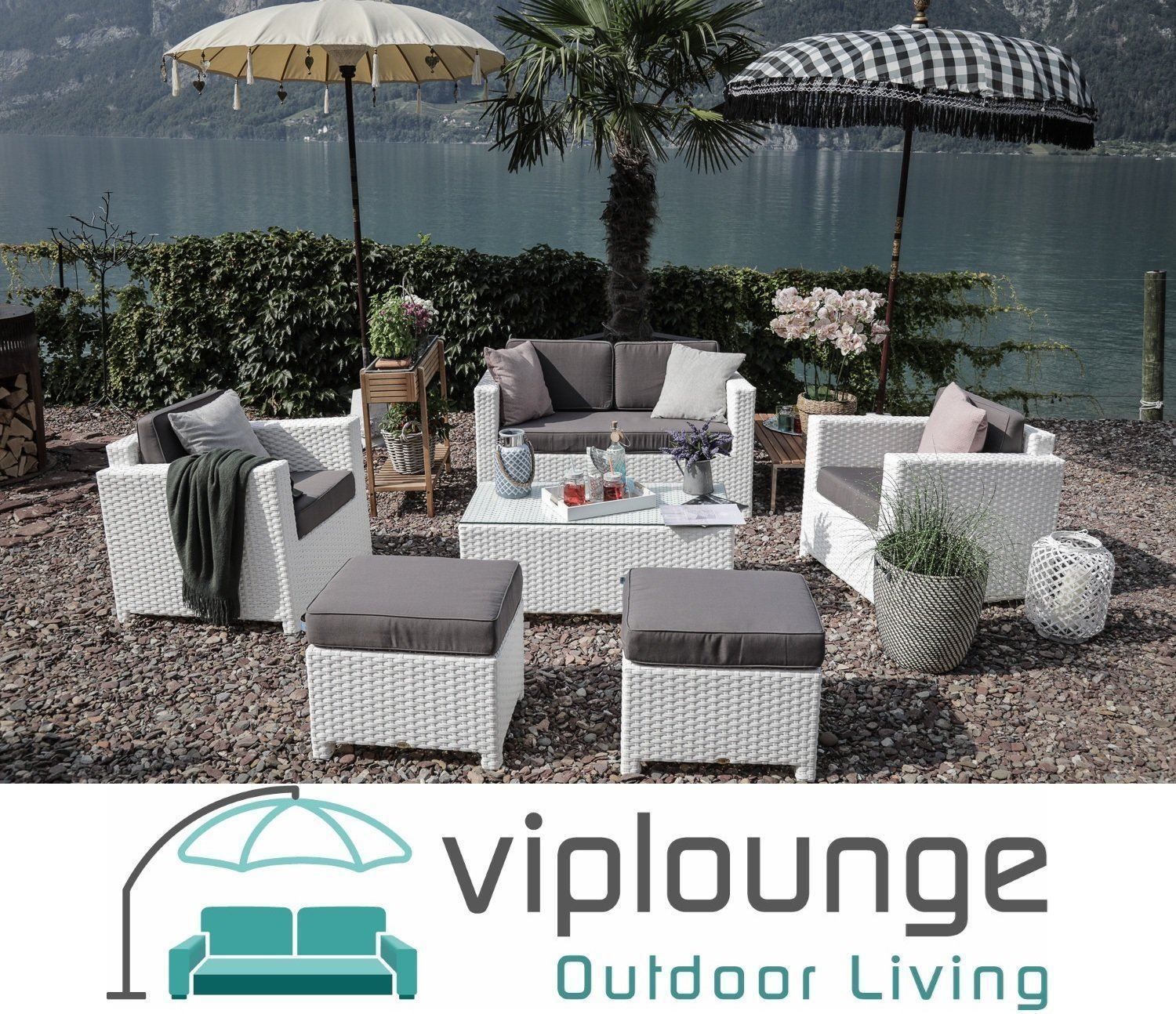 Viplounge Sofas: Outdoor Lounge Rattan weiss – Neu und originalverpackt aus Uznach von viplounge
