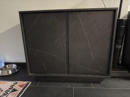 Marmor Optik Sideboard, Top Zustand, Schwarz