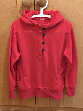 Rote TCM Fleece-Jacke mit Kapuze, Grösse L, Top Zustand!