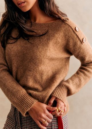 Sezane Strickpullover Mohair Braun Gr. S