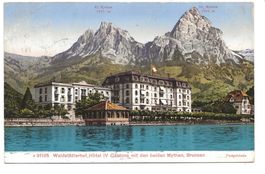 Brunnen - Mythen (SZ) Hôtel Waldstätterhof  Postgebäude 1924