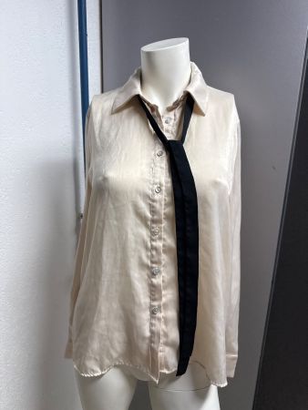 Zara Damen Bluse, elegant, Creme-Farben