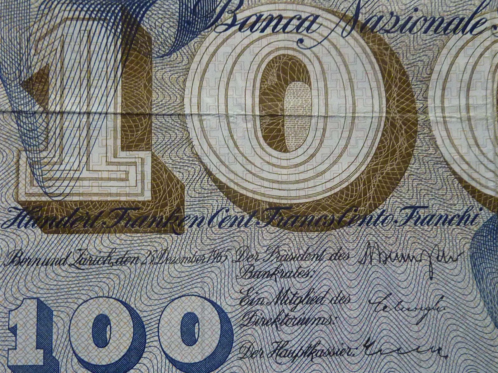 Billets de banque: 100 Fr. Note  27. Dezember 1965 – D'occasion à Seon par aee_7gpz 2