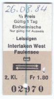 Billette Leissigen – Interlaken W. - Faulensee Einheimische