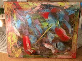 Abstraktes Acrylbild, Farbenfroh, Leinwand 40x50cm
