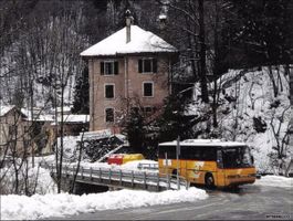 Postauto // Brücke Winter Haus // PTT