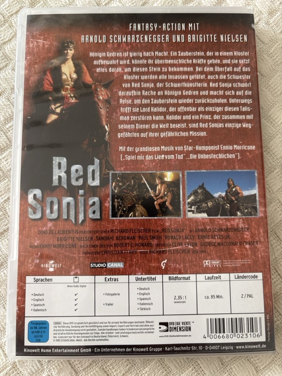 Tutti i DVDs: Red sonja DVD – Usato da Oberentfelden venduto da Rabaelikus 1