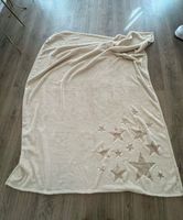 s.Oliver beige Sterne Wohndecke / Decke 148 x 190cm