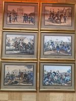 6 x Historische Bilder Basel-Stadt Militär Uniformen Rahmung