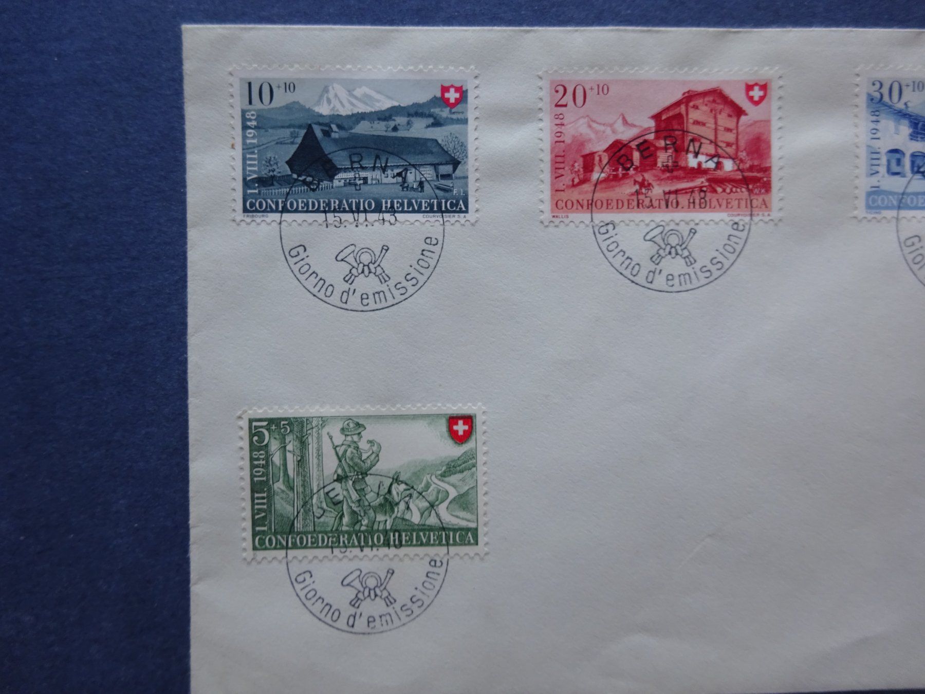 Alle Briefmarken: 1948 Pro Juventute FDC BERNA - Adresslos – Gebraucht aus Appenzell-Steinegg von adi1975 2