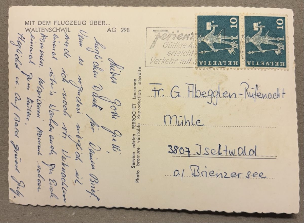 Cartoline postali: Flugaufnahme Waltenschwil – Usato da Luzern venduto da Balbel 1