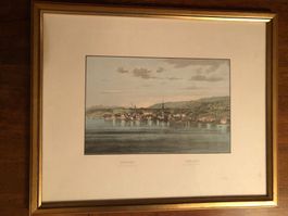 Horgen. Kolorierte Aquatinta. Antik
