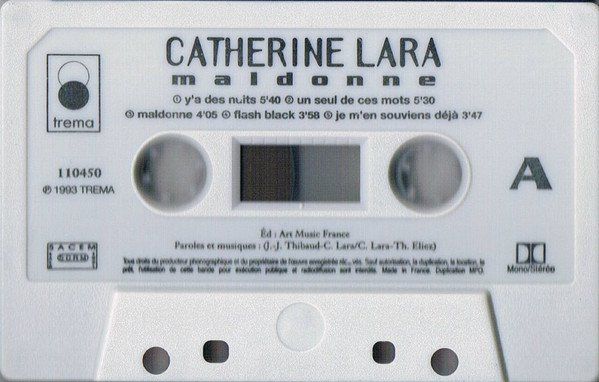 Musicassette: CASSETTE CATHERINE LARA - CHANSONS – Usato da PORRENTRTUY venduto da RABAIS_SPORT 1