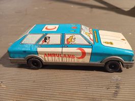 Vintage GÜREL Ambulanz Auto, Blechspielzeug, Top Zustand