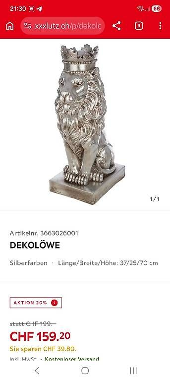 Figuren: Dekolöwe Statue Deko Figur – Gebraucht aus Rupperswil von White-Dove 4