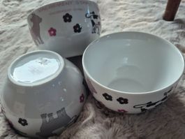 3 bols décors vaches C58