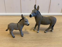 Schleich Esel 2er Set Mutter Fohlen
