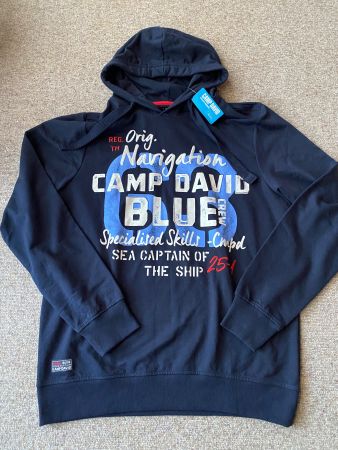 Neues Camp David Kapuzensweatshirt, Herren, Gr. L, blue navy