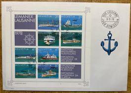Timbres poste, Suisse, lots de 4 blocs 1er jour et divers
