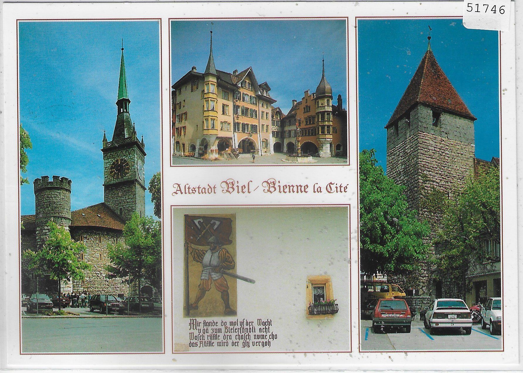 Cartoline postali: Altstadt Biel/Bienne la Cite - Multiview – Usato da Ettingen venduto da Kartenplanet