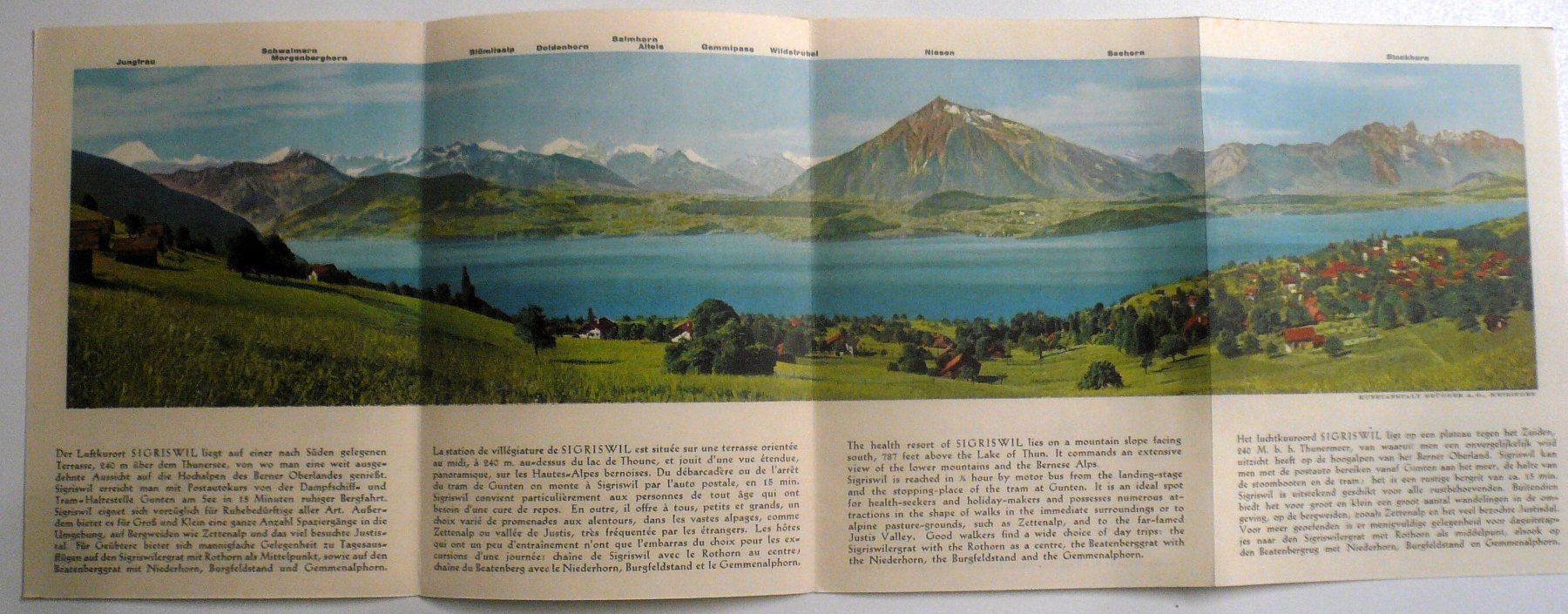 Cartoline postali: WerbeProspekt SIGRISWIL um 1930 mit PostAuto – Usato da Oberhofen am Thunersee venduto da luuping99 1