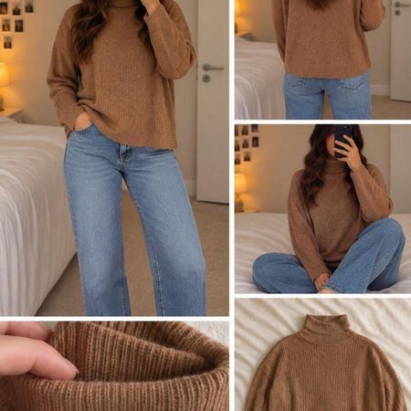 Women's Brown and Tan Jumper