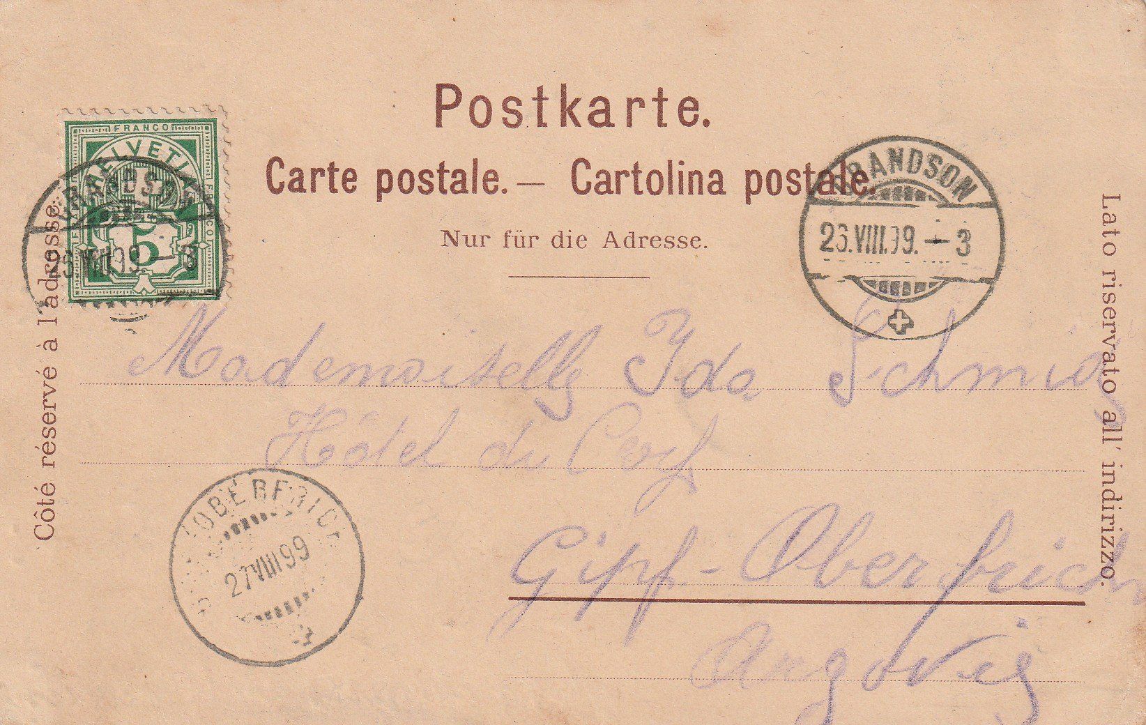Cartoline postali: Vallorbe Hotel – Usato da Rorschacherberg venduto da fratovi2 1
