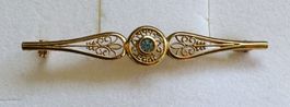 Brosche Gold mit Stein 14 Karat Vintage