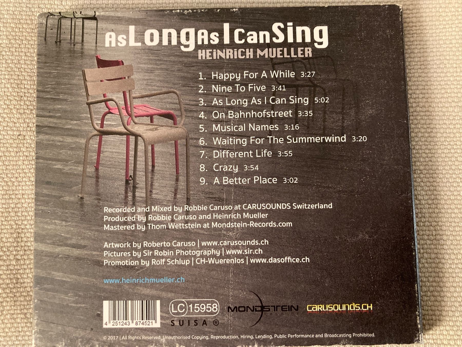 CD: CD, Heinrich Müller, As long as I can sing – Usato da Baden venduto da Yoyo1 1