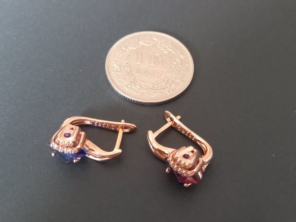 Boucles d'oreille: Vergoldet Ohrringe, mit Klappverschluss – D'occasion à St-Prex par big_c6bb 2