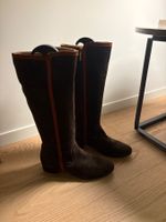 Braune Damen Wildlederstiefel, Grösse 41