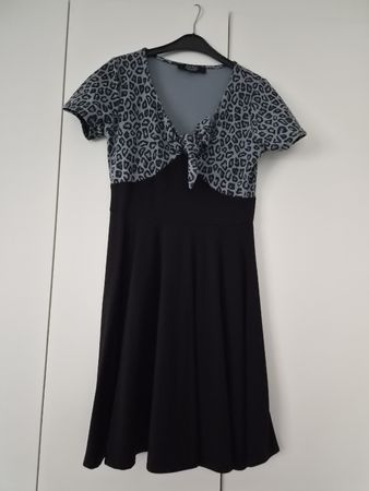 Rock Rebel Kleid Leo Print schwarz/grau, nie getragen / L