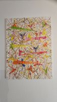 Tableau d'art sur moderne cubisme, abstrait, dripping