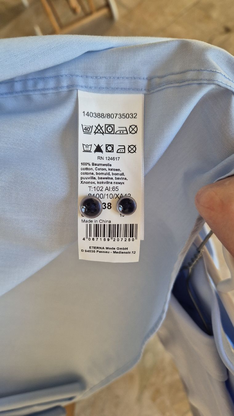 Hemden: Herren Hemden Hellblau Grösse 38 Langarm mit Brusttasche – Neu (gemäss Beschreibung) aus Würenlingen von F_Senn_86 4