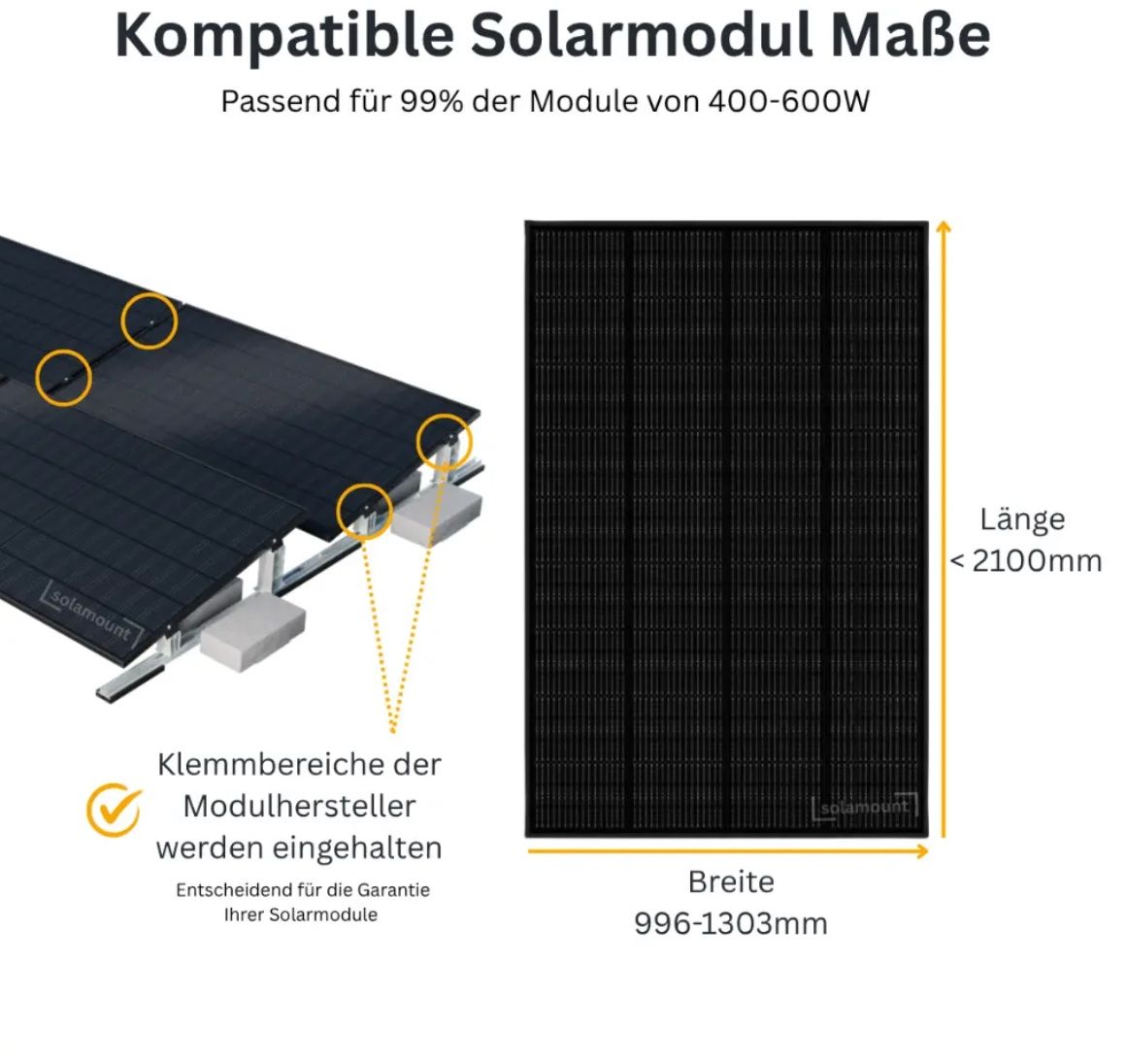 Supporti a parete: Flachdach Halterung für 6 Solarmodule – Nuovo (secondo la descrizione) da Bülach venduto da Eparts 2