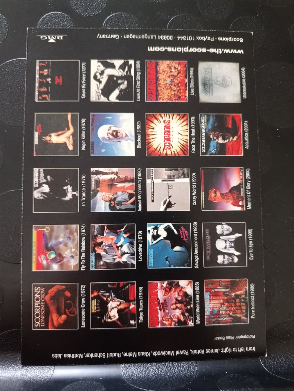 Autographes: Scorpions - handsignierte alte Autogrammjarte – D'occasion à Menziken par Artographs 1