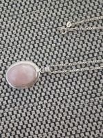 Halskette mit Rosenquarz Anhänger Silber 925 
