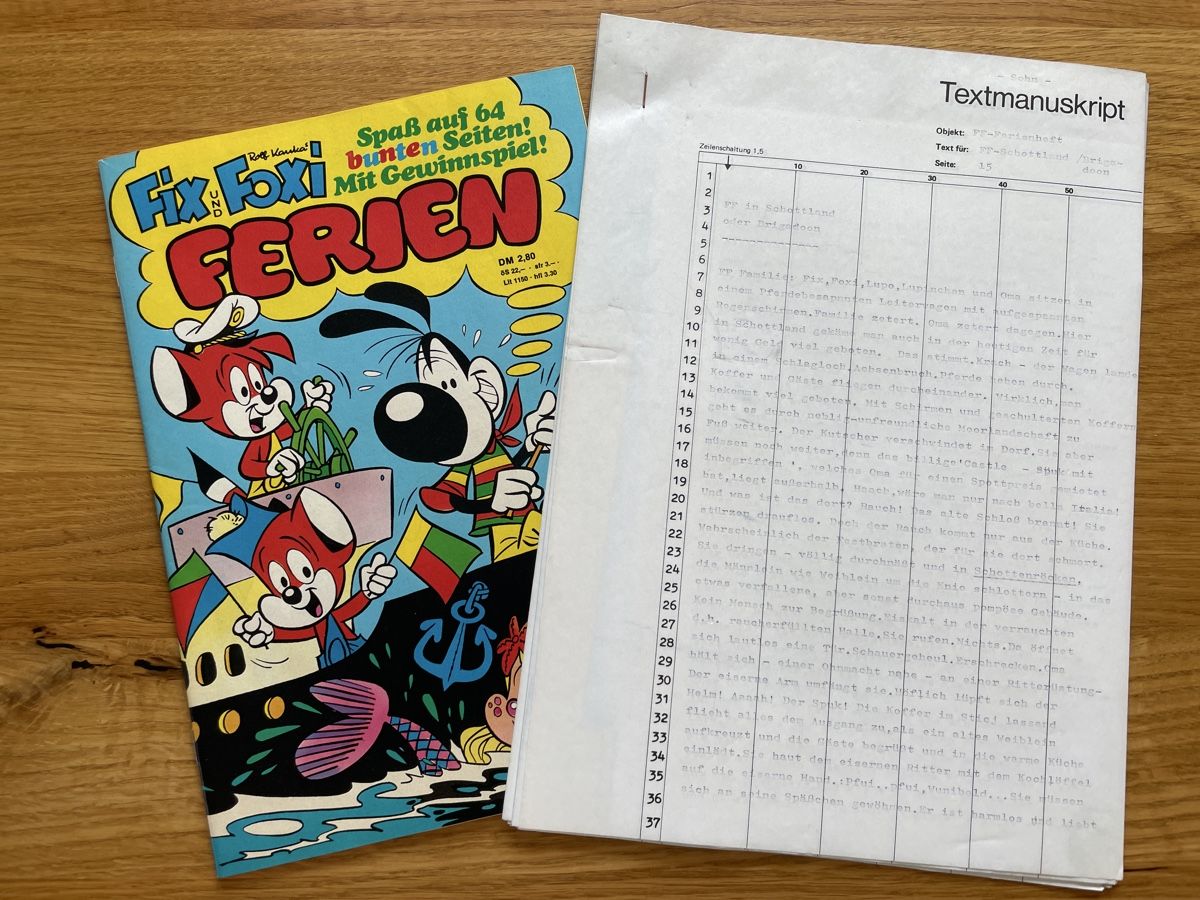 Fumetti: Einzigartiges Textmanuskript 1977. Fix und Foxi Sonderheft – Nuovo (secondo la descrizione) da unterkulm venduto da Hudigaegeler