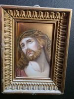 antikes kleines Christus Bild Jesus - Blech Holz Gold