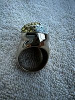 Modeschmuck Ring Gr. 18-19, Gold Optik mit Strass 💎💍✨ (57)