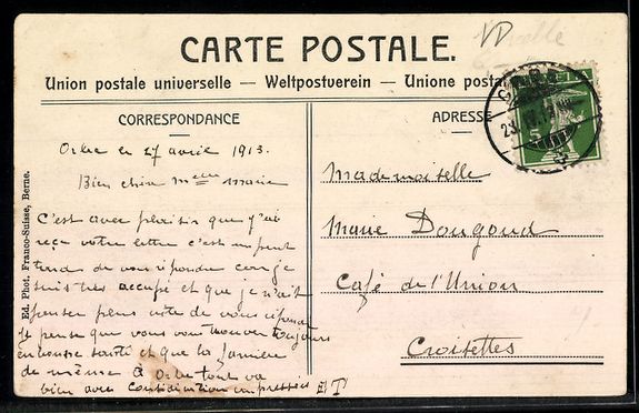 Cartoline postali: AK Orbe, Vue générale – Usato da Berlin venduto da bartko-reher 1
