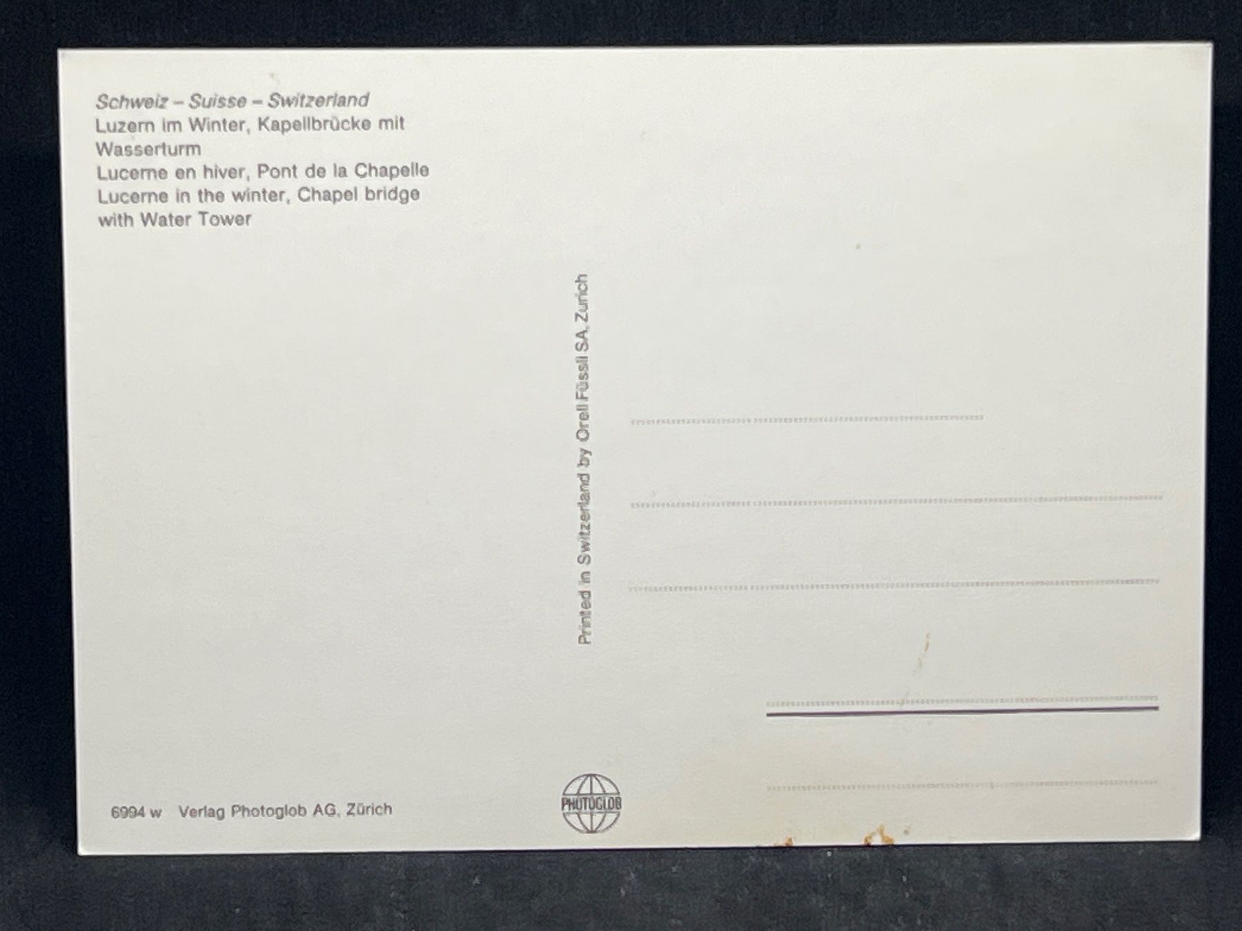 Cartoline postali: Luzern im Winter, Kapellbrücke mit Wasserturm – Usato da Widnau venduto da Brusi9 1