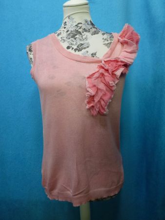 TUZZI EXTRAVAGANTER DÜNNER SOMMER PULLOVER OHNE ARM GR 38