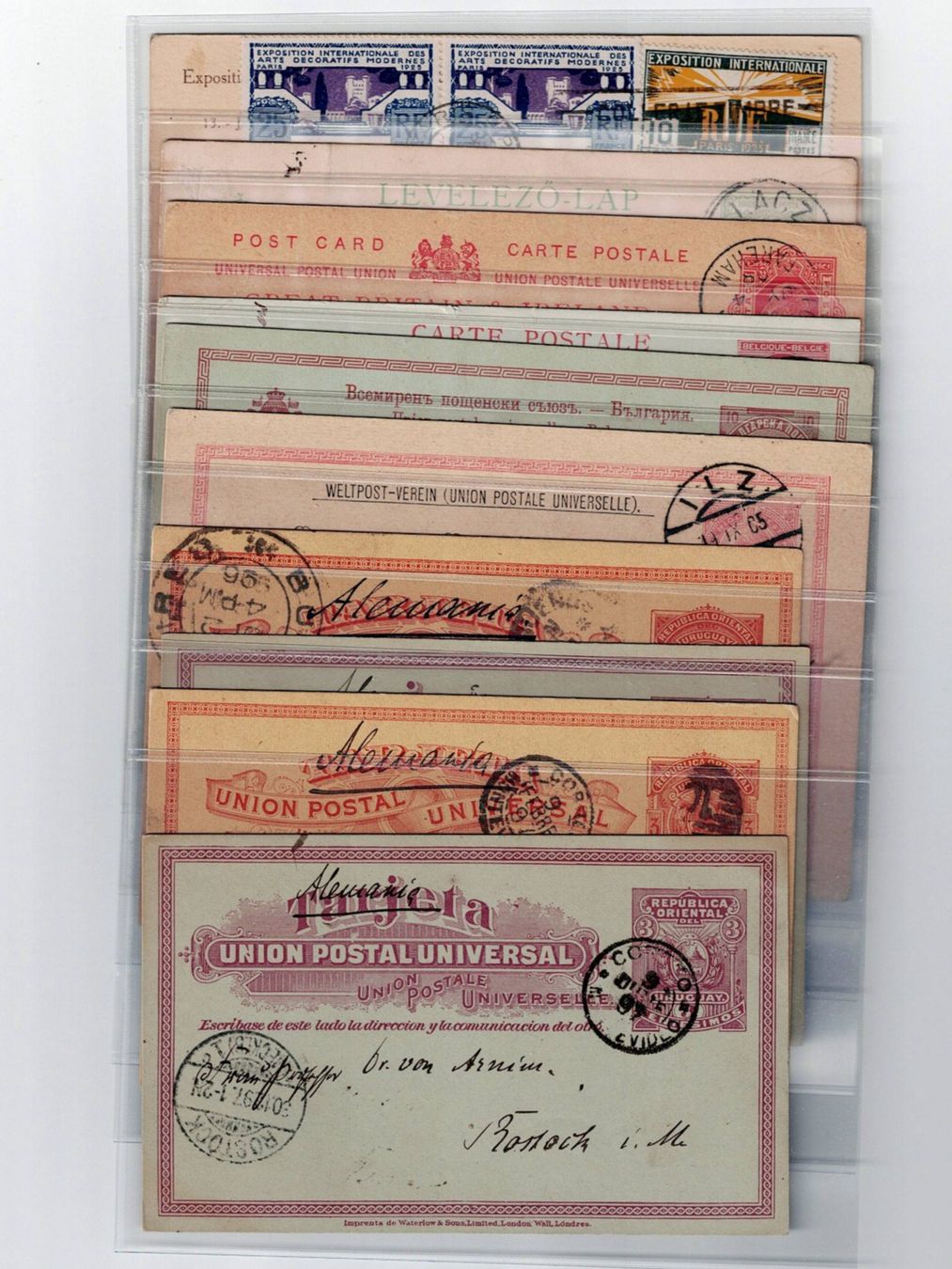 Tutti i francobolli: Verschiedene Länder, 10 Belege um 1900 – Usato da Hinteregg venduto da McCharly01