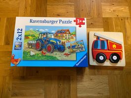 Set Puzzles Holzpuzzle Feuerwehr Ravensburger Bagger Traktor
