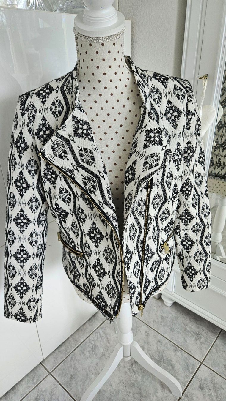 H&M Jacken: gemusterter Blazer Schwarz/Weiss mit Gold Grösse 42 – Gebraucht aus Gossau ZH von fashiontwo 5