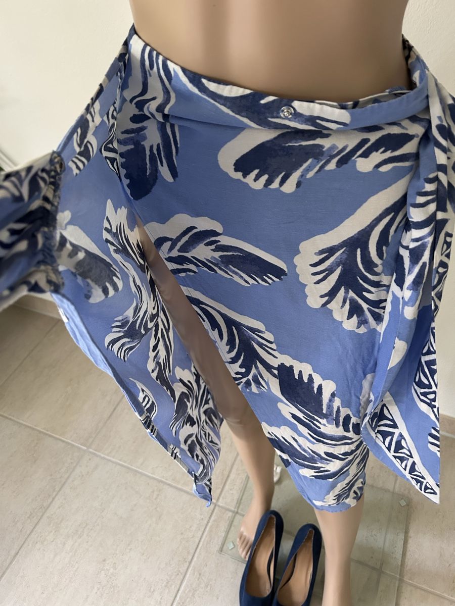 H&M Röcke: Summer Skirt Blue White Wrap Look Patterned Size S – Gebraucht aus Saland von ele_vc96 3