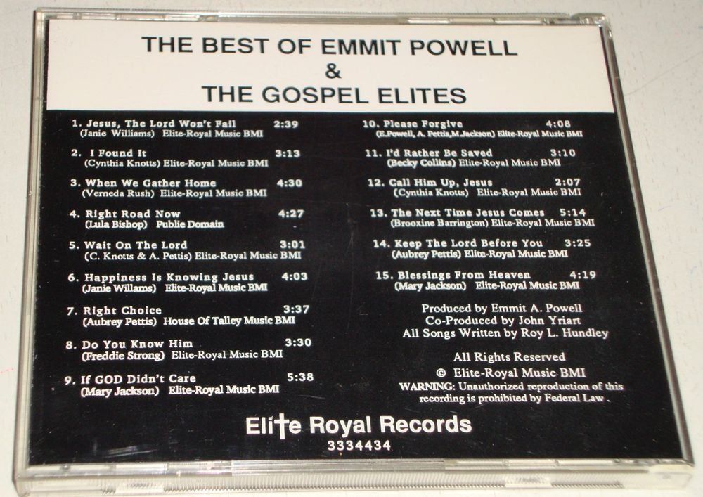 CD: the Best of Emmit Powell – Usato da Unterbäch venduto da rubicon2012 1