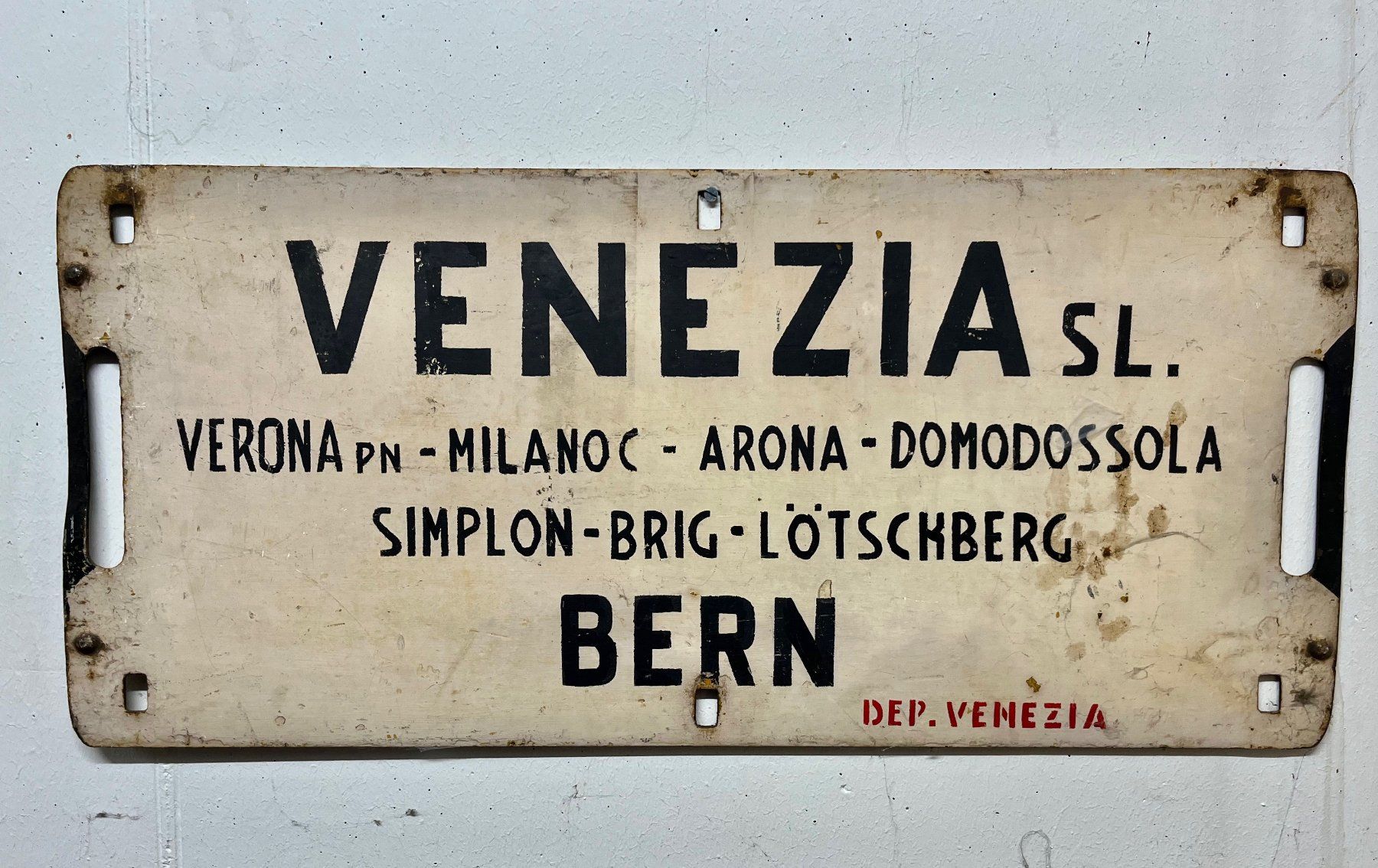 SBB/CFF/FFS Insegne: SBB  FS  altes Blechschild Zuglaufschild – Usato da Bleiken venduto da hbw45 1