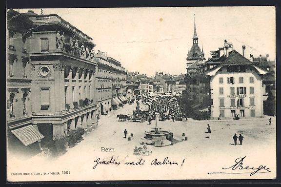 Cartoline postali: Bern, Strassenpartie mit Marktständen u – Usato da Berlin venduto da bartko-reher